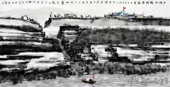 《火神山医院建设中》 王国强 国画