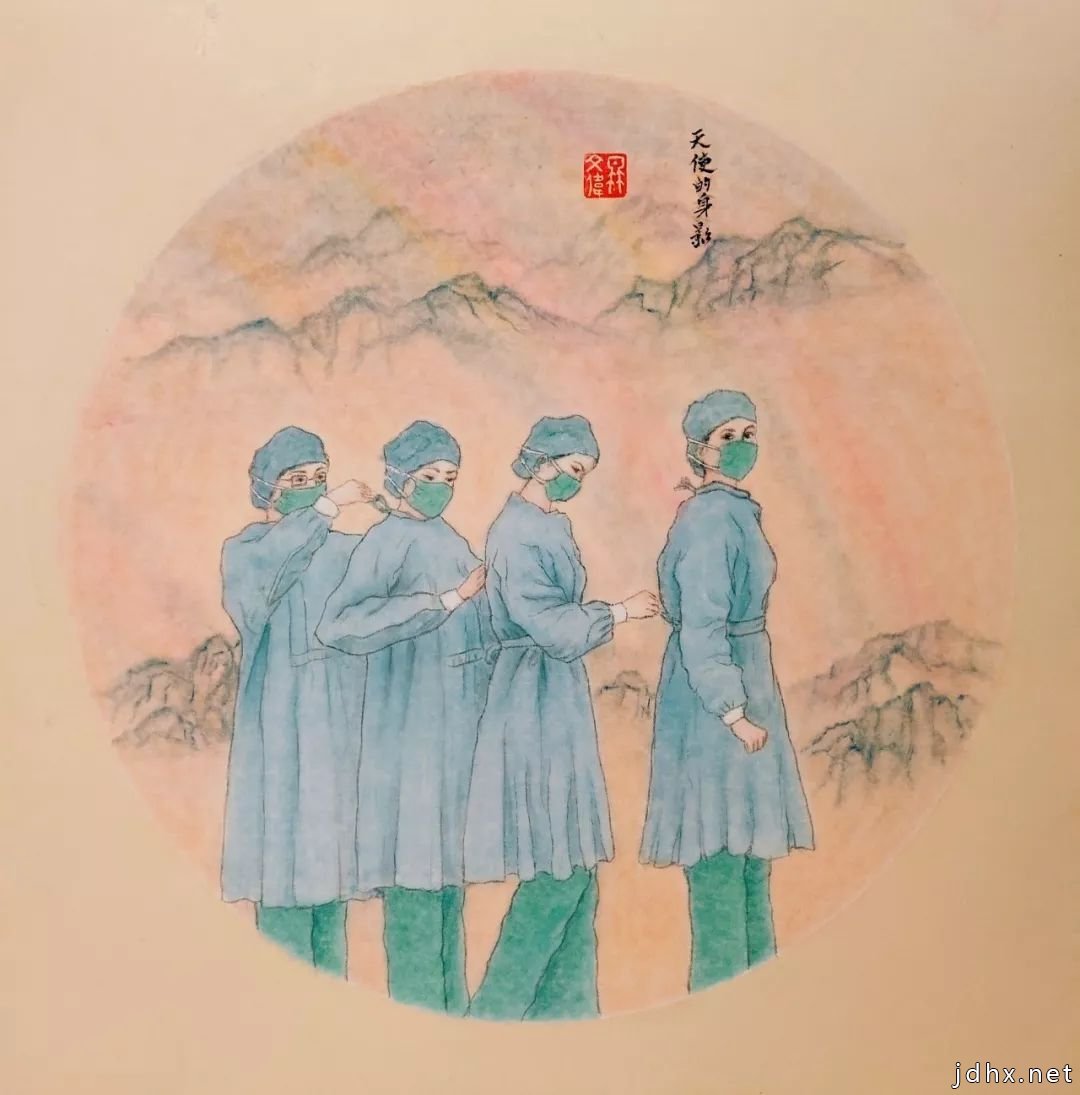 《英雄同心》主题绘画创作。