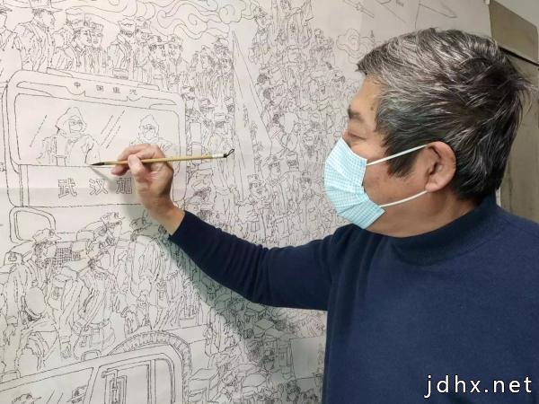 全国最大抗“疫”国画《解放军来了》创作完成