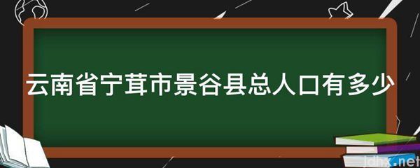 云南省宁茸市景谷县总人口有多少(图1)