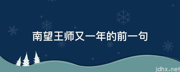 南望王师又一年的前一句(图1)