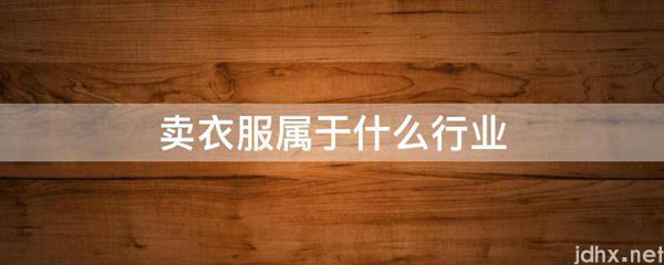 卖衣服属于什么行业(图1)