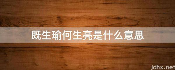既生瑜何生亮的意思是什么(图1)
