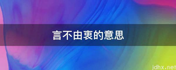 言不由衷的意思(图1)