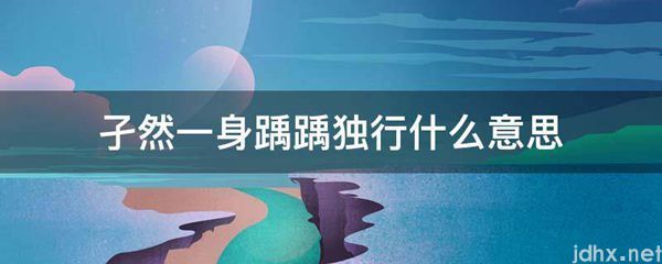 孑然一身踽踽独行什么意思(图1)