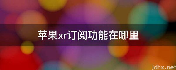 苹果xr订阅功能在什么地方(图1)