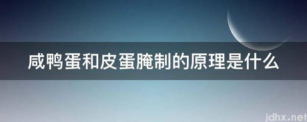 咸鸭蛋和皮蛋腌制的原理是什么图片(图1)