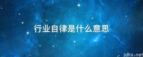 行业自律的意思是什么(图1)