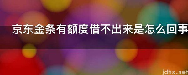 京东金条有额度借不出来是怎么回事(图1)