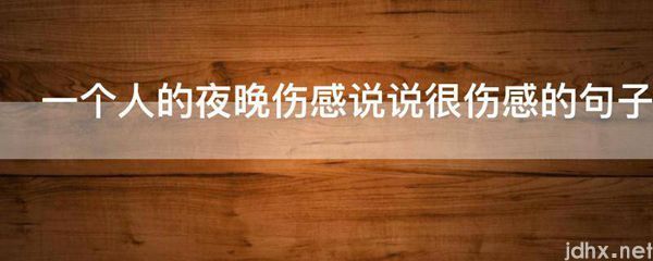 一个人的夜晚伤感说说很伤感的句子(图1)