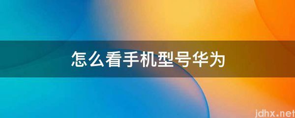 怎么看手机型号华为(图1)