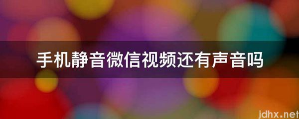 手机静音微信视频还有声音吗(图1)
