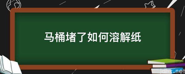 马桶堵了如何溶解纸(图1)