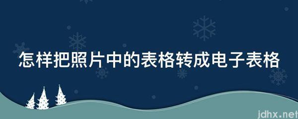 怎样把照片中的表格转成电子表格(图1)