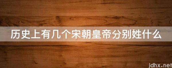 历史上有几个宋朝皇帝分别姓什么(图1)
