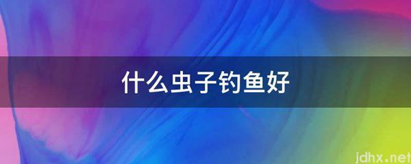 什么虫子钓鱼好(图1)