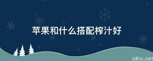 苹果和什么搭配榨汁好(图1)