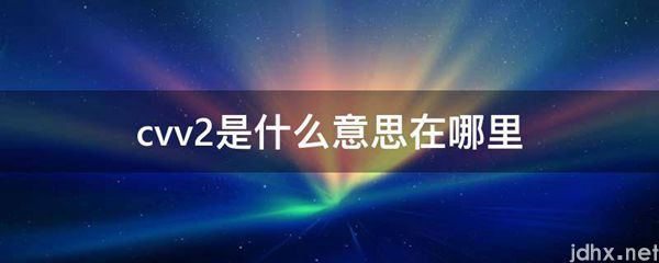 cvv2的意思是什么在什么地方(图1)