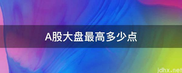 A股大盘最高多少点(图1)