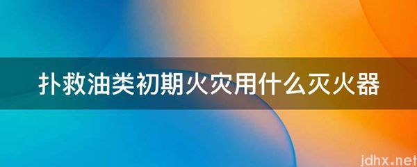 扑救油类初期火灾用什么灭火器(图1)