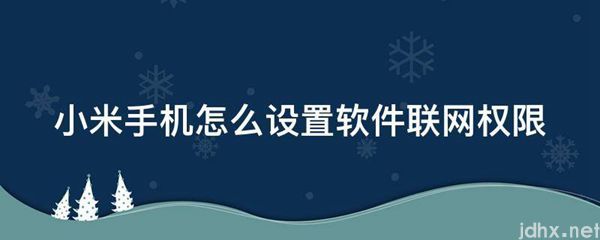 小米手机怎么设置软件联网权限(图1)