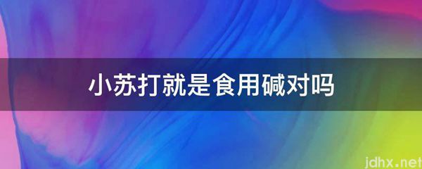 小苏打就是食用碱对吗(图1)