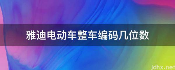 雅迪电动车整车编码几位数(图1)