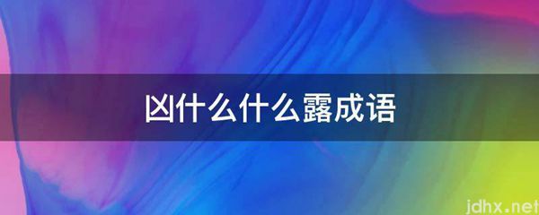 凶什么什么露成语(图1)