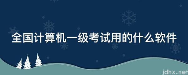 全国计算机一级考试用的什么软件(图1)