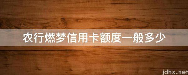 农行燃梦信用卡额度一般多少(图1)