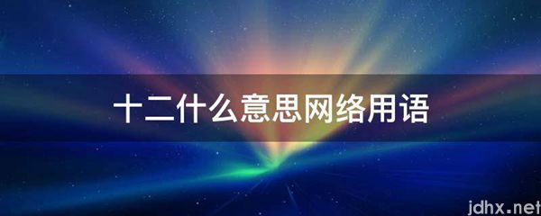 十二什么意思网络用语(图1)