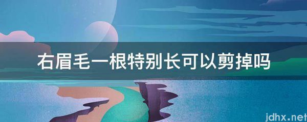 右眉毛一根特别长可以剪掉吗(图1)