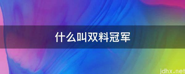什么叫双料冠军(图1)