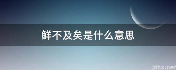 鲜不及矣的意思是什么(图1)