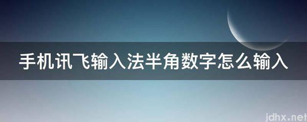 手机讯飞输入法半角数字怎么输入(图1)