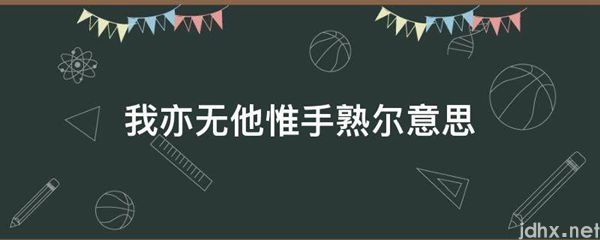 我亦无他惟手熟尔意思(图1)