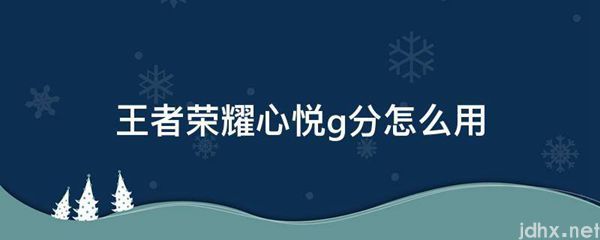 王者荣耀心悦g分怎么用(图1)
