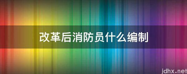 改革后消防员什么编制(图1)