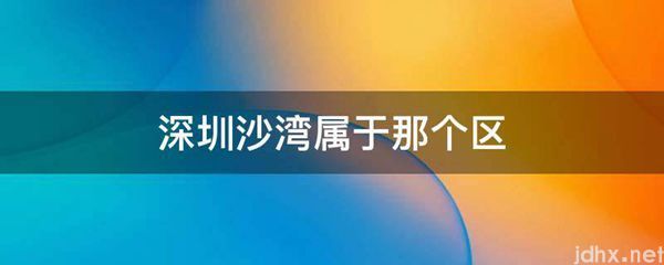 深圳沙湾属于那个区(图1)