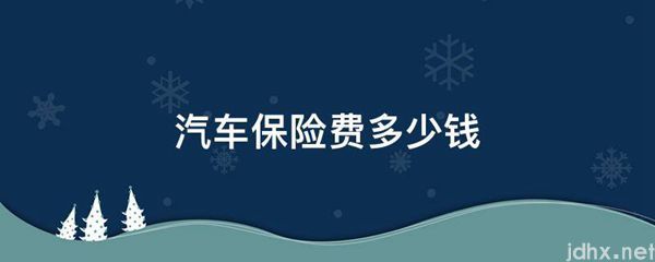汽车保险费多少钱(图1)
