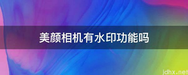 美颜相机有水印功能吗(图1)