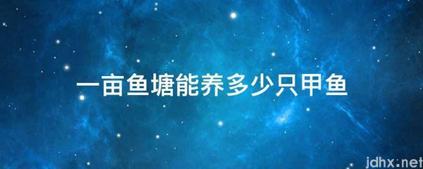 一亩鱼塘能养多少只甲鱼(图1)