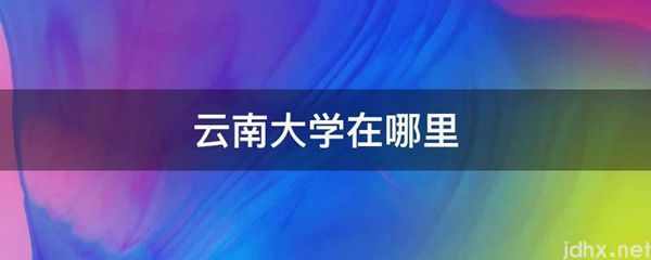 云南大学在什么地方(图1)