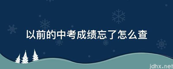 以前的中考成绩忘了怎么查(图1)