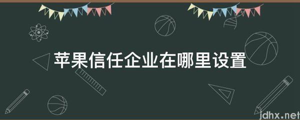 苹果信任企业在什么地方设置(图1)