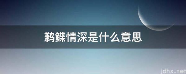 鹣鲽情深的意思是什么(图1)