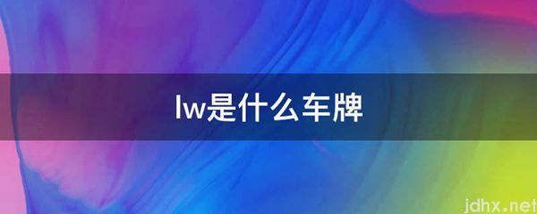 lw是什么车牌(图1)