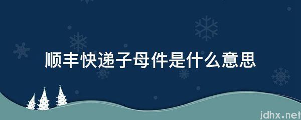 顺丰快递子母件的意思是什么(图1)