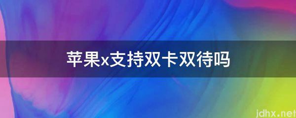 苹果x支持双卡双待吗(图1)