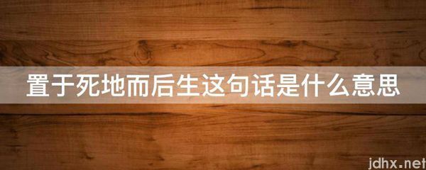 置于死地而后生这句话的意思是什么(图1)